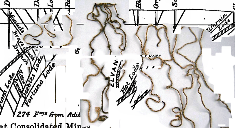 Julians artwork merging khipu with Cornish geological maps